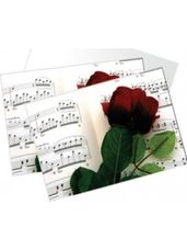 Boxed Notecards - Rose on Sheet Music