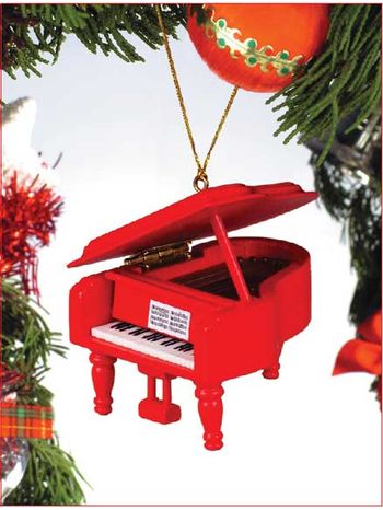 Red Grand Piano Ornament